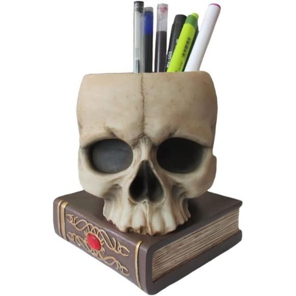 Skull Pen Holder For Your Home and Office Décor for Party Decorations - Picture 1 of 6